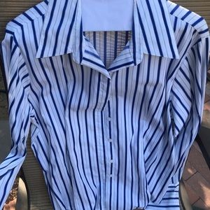 Polyester. Spandex cotton. Easy care can pass for casual or dress up